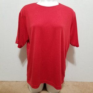 Koret top Large NWT knit shiny neckline short sleeve retro VINTAGE